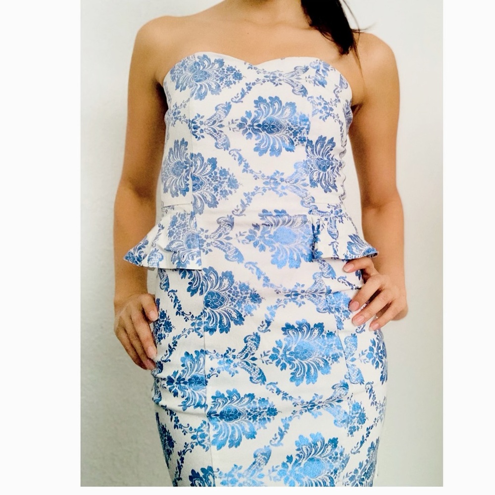 Blue floral mini dress